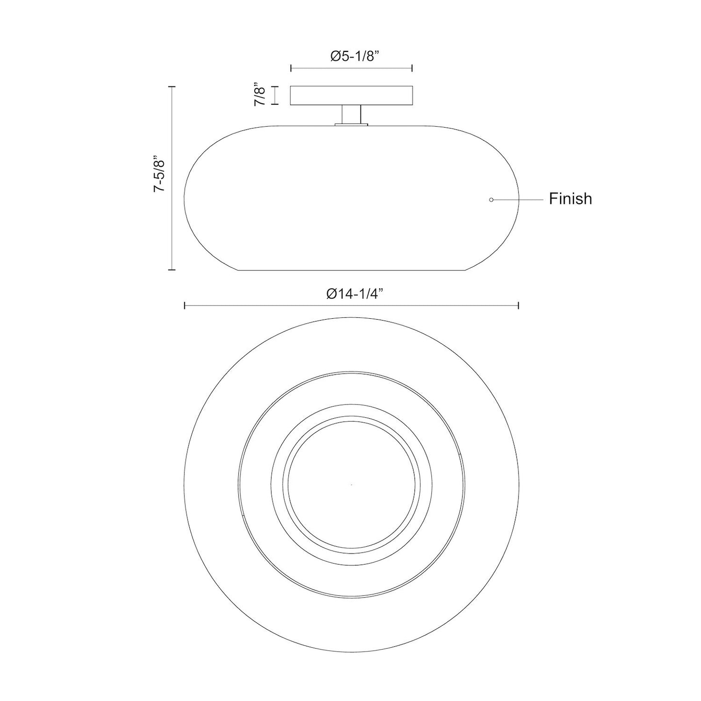 Trinity 14-in Semi-Flush Mount