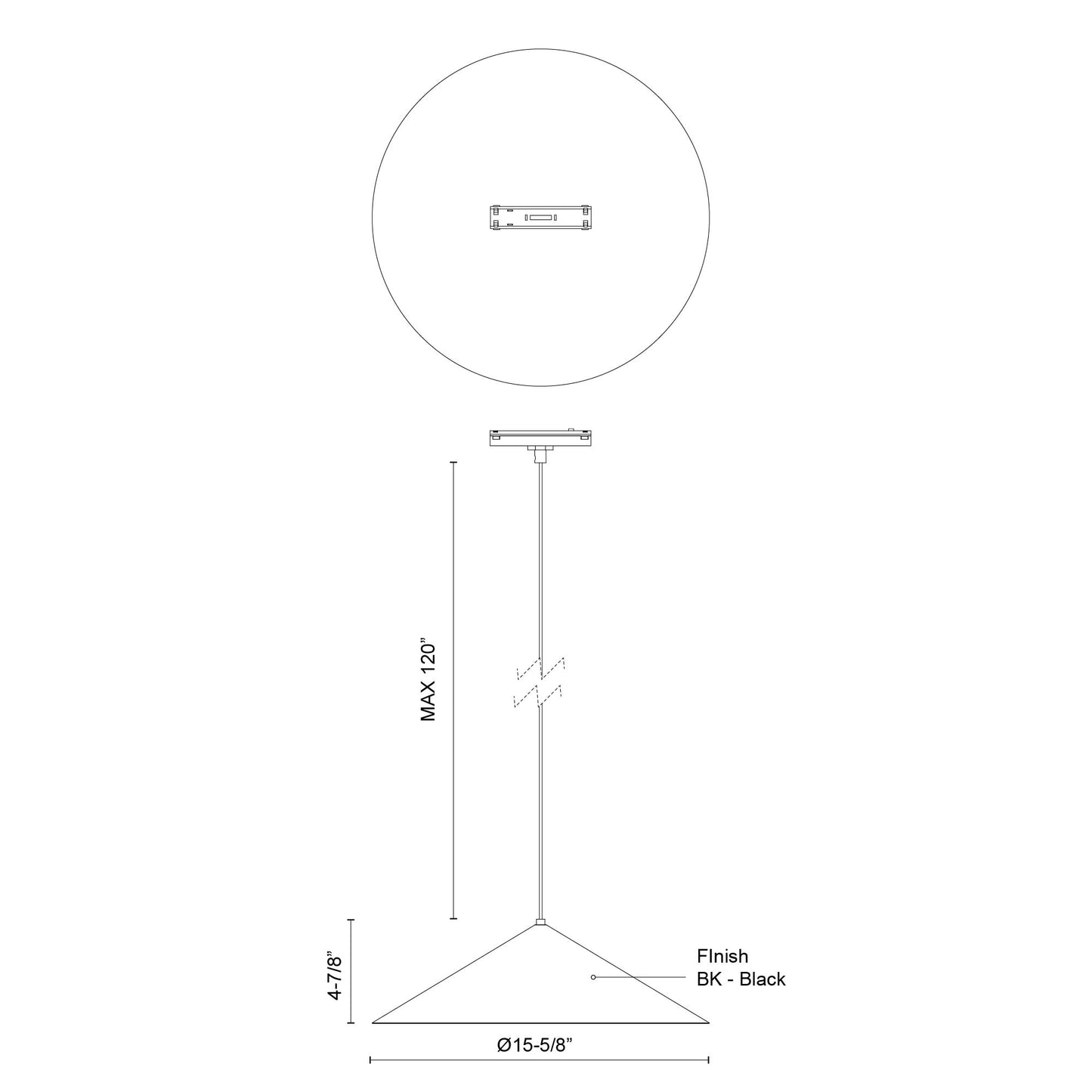 Luiz 15-in Trilo Track Pendant