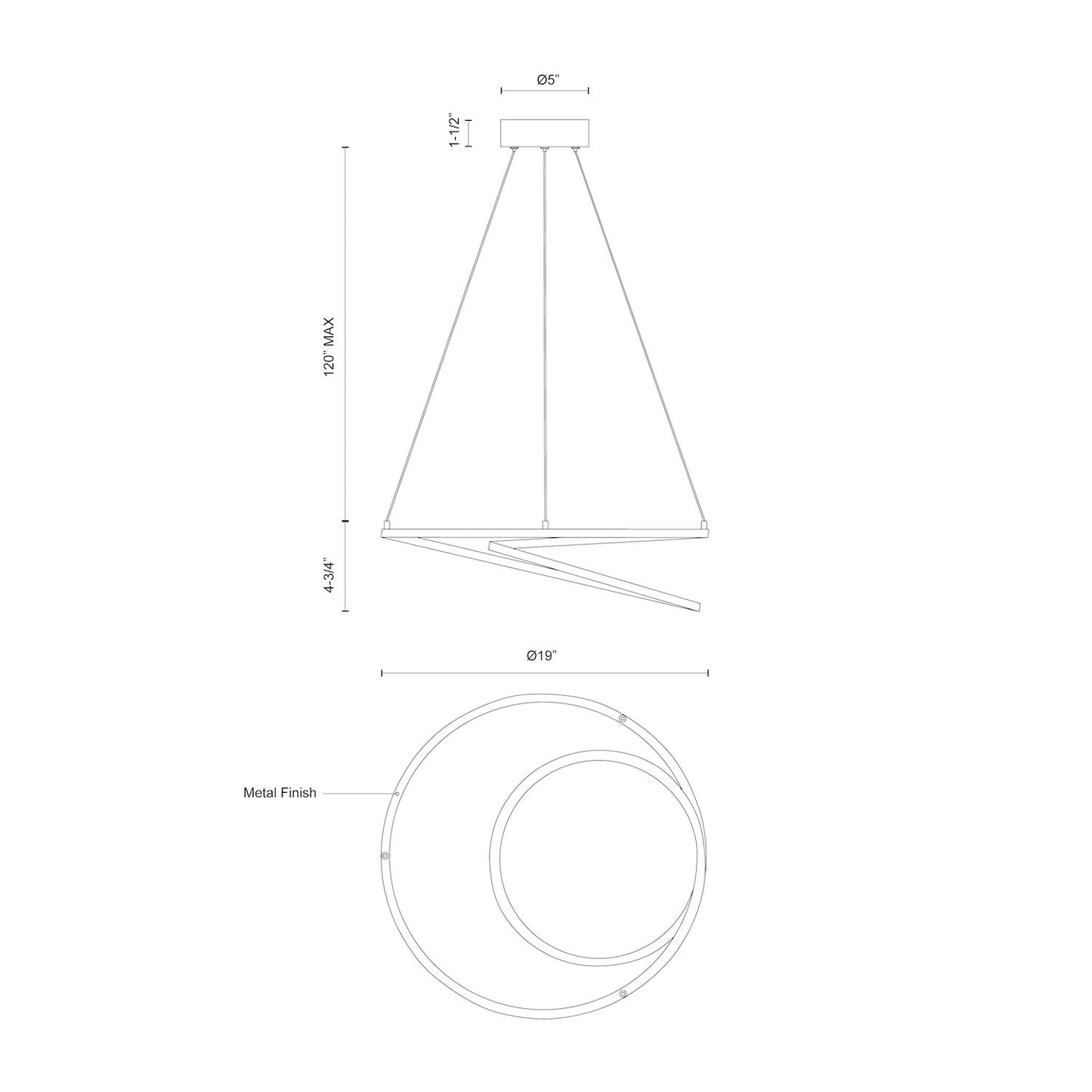 Twist 19-in Pendant