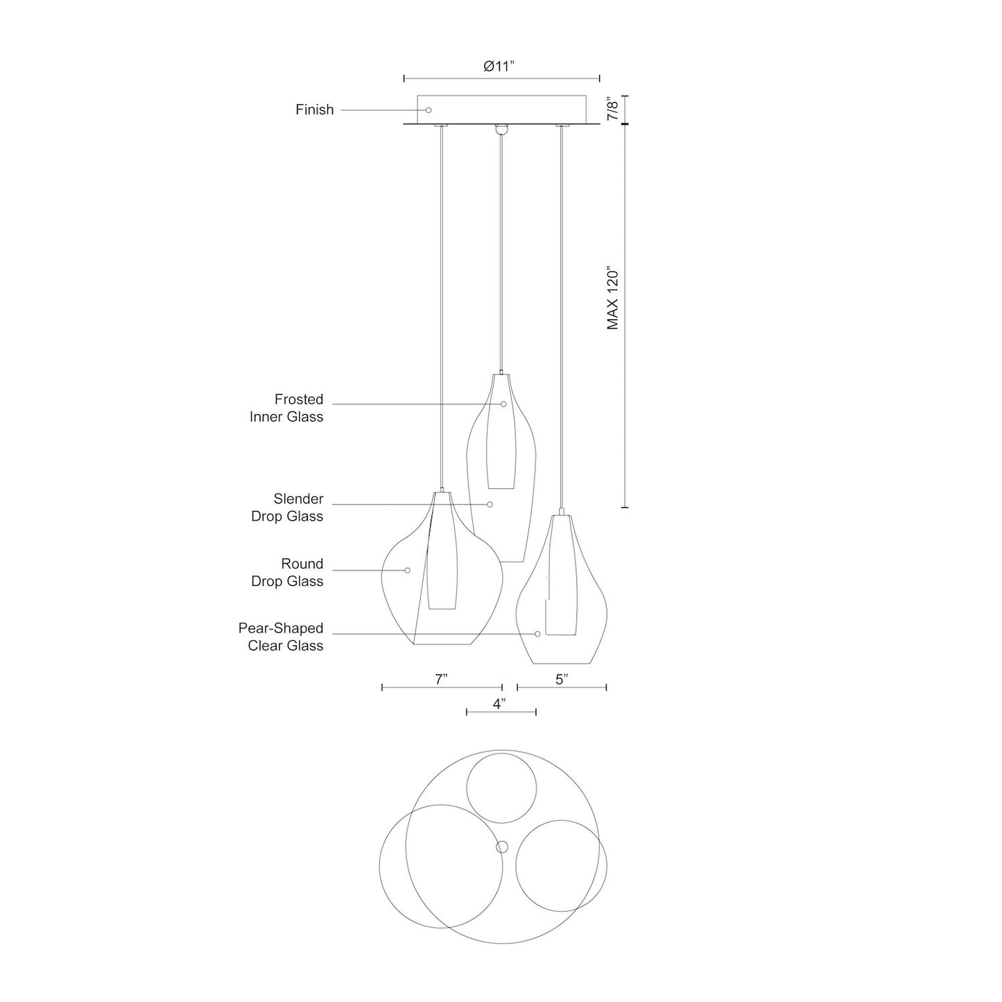 Victoria 3 Head Multi Pendant