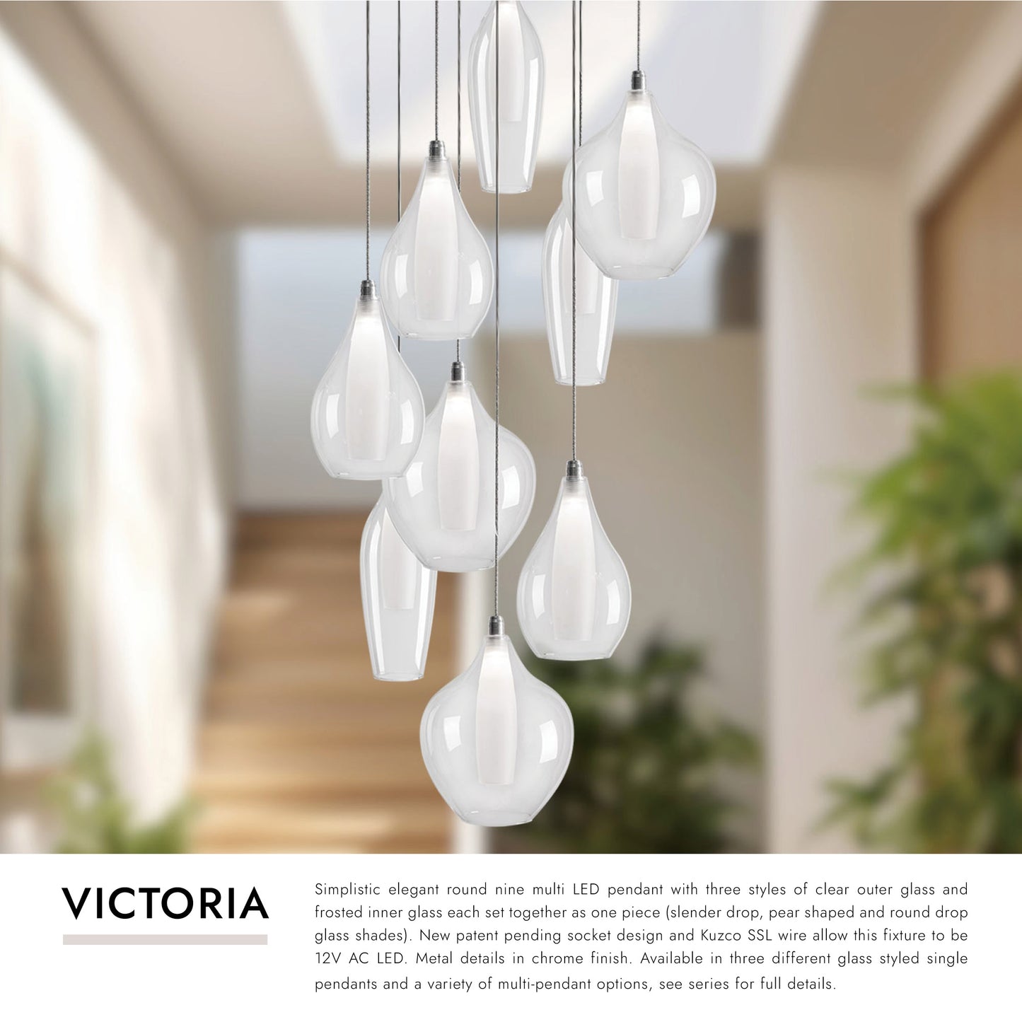 Victoria 9 Head Multi Pendant