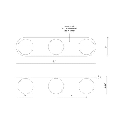 Pluto 21-in Vanity Light