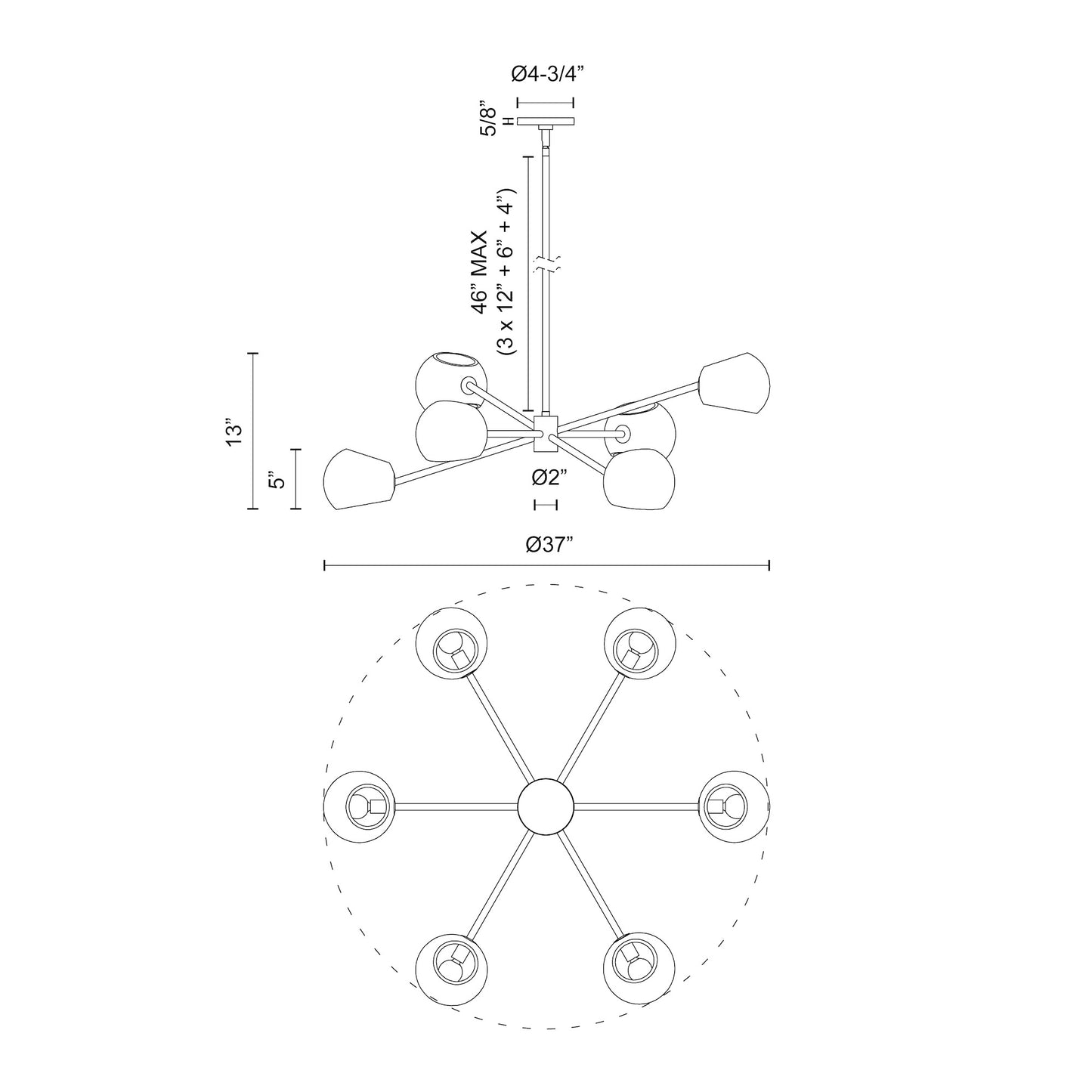 Willow 37-in Chandelier