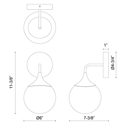 Nouveau 12-in Wall/Vanity Light