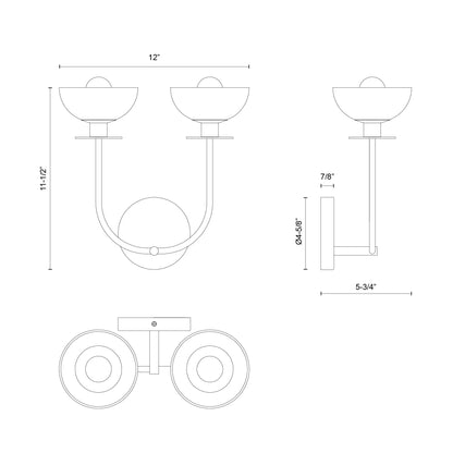 Sylvia 12-in Wall/Vanity Light