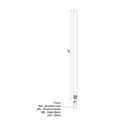 Fan Downrod 24-in Fan Downrod