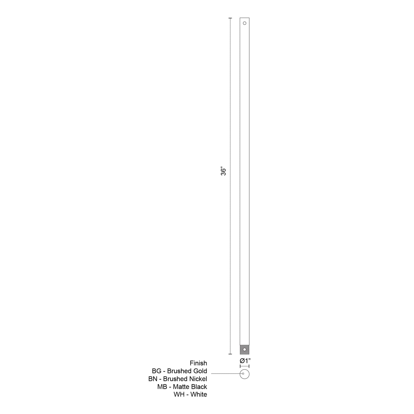 Fan Downrod 36-in Fan Downrod