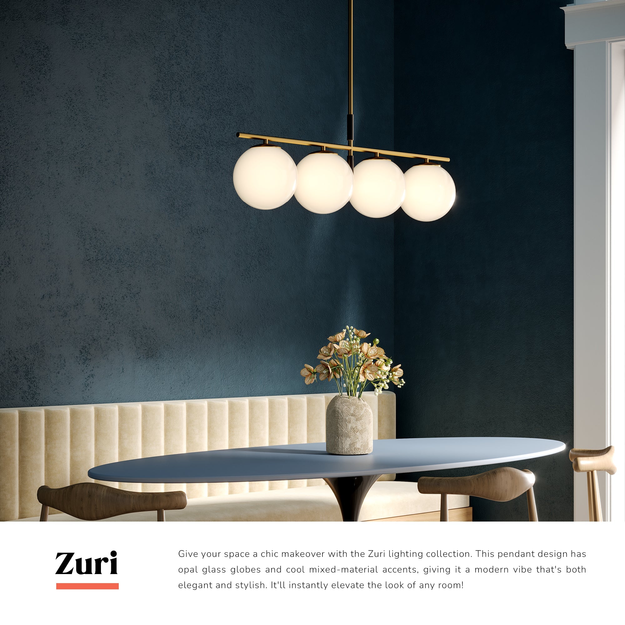 Zuri 37-in Linear Pendant – Kuzco Lighting